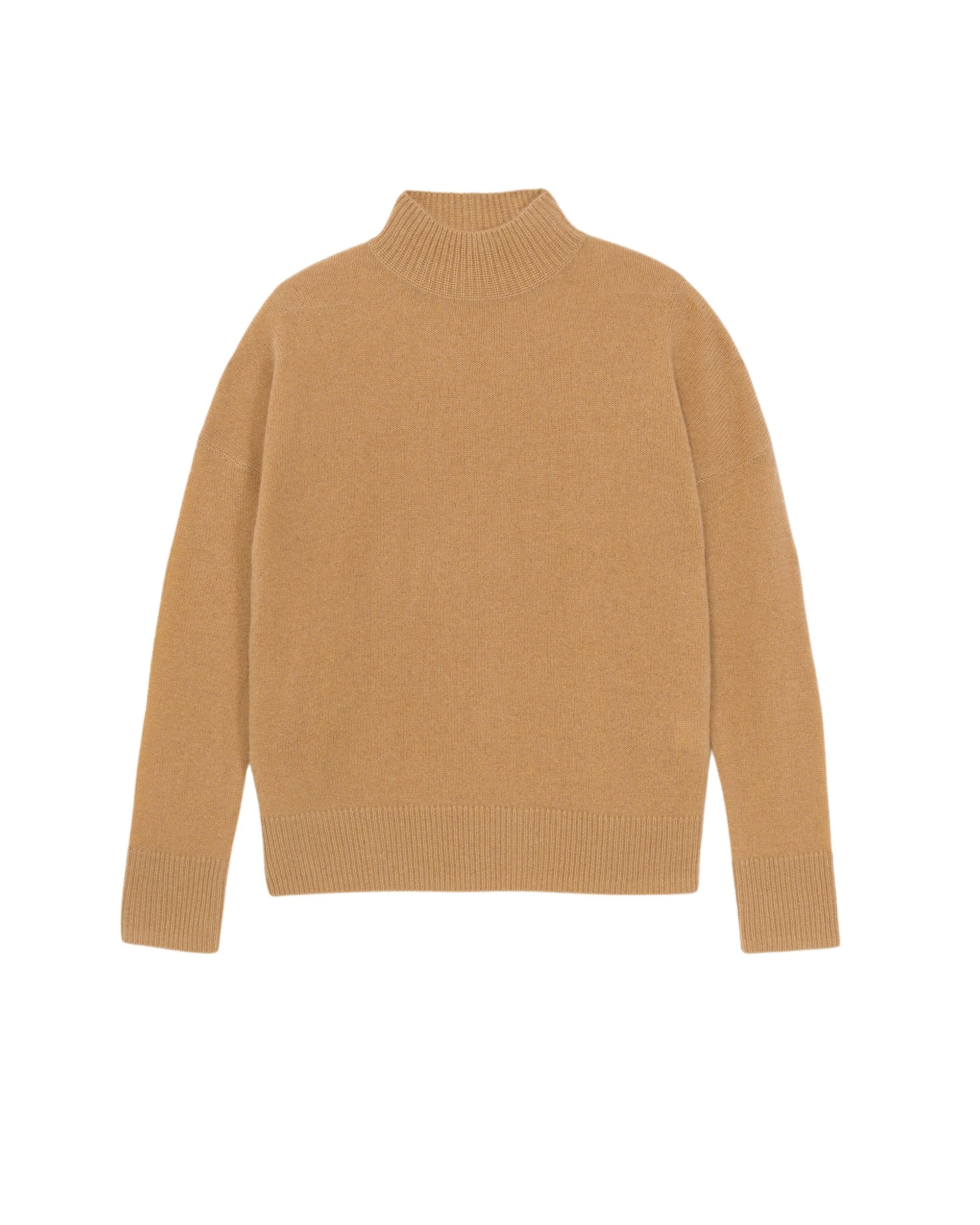 Pull à col montant oversize Light en cachemire - Camel