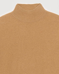Pull à col montant oversize Light en cachemire - Camel
