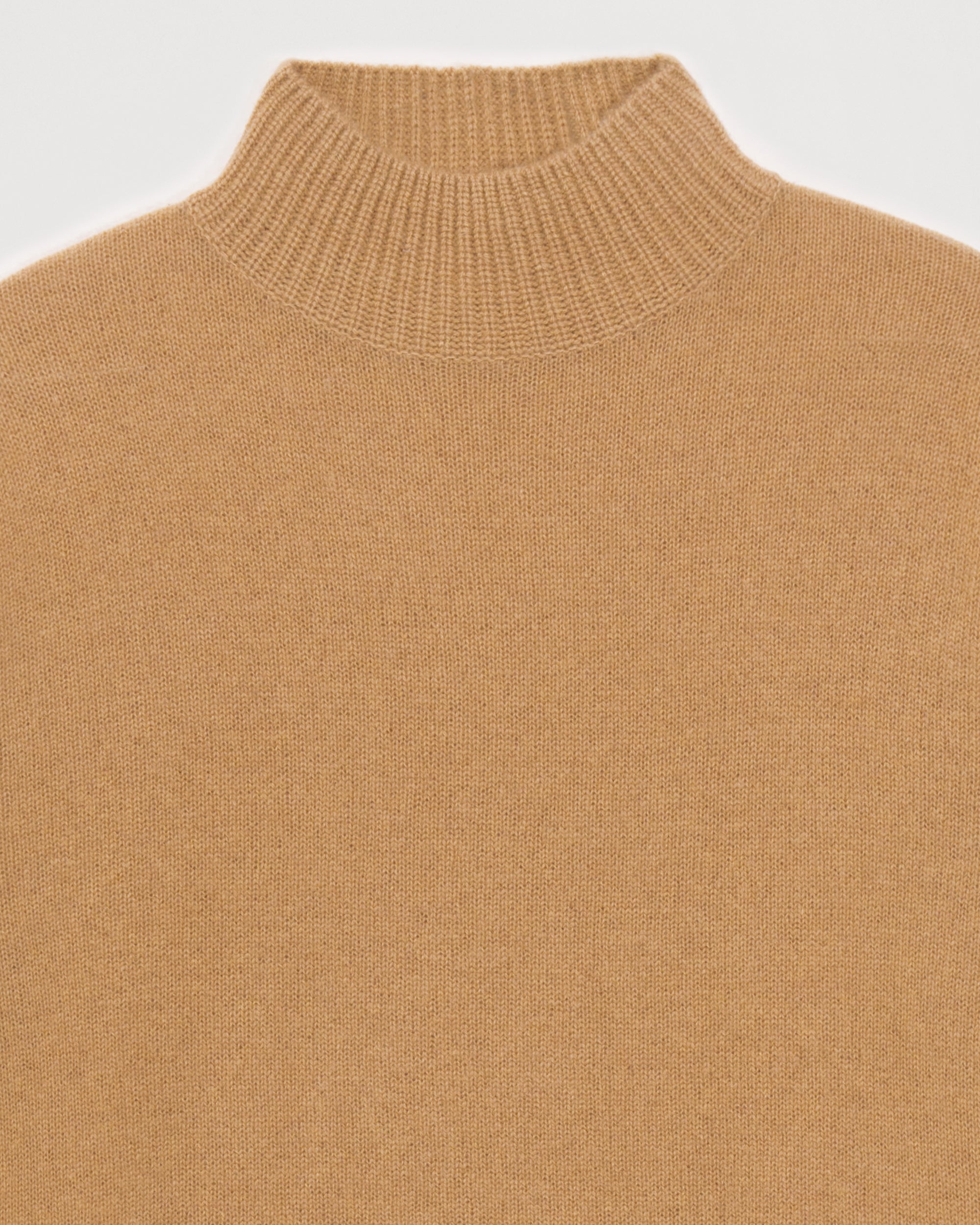 Pull à col montant oversize Light en cachemire - Camel