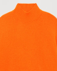 Pull à col montant oversize en cachemire - Power Orange