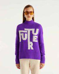 Pull à col montant Maxi Future en cachemire - Neon Purple