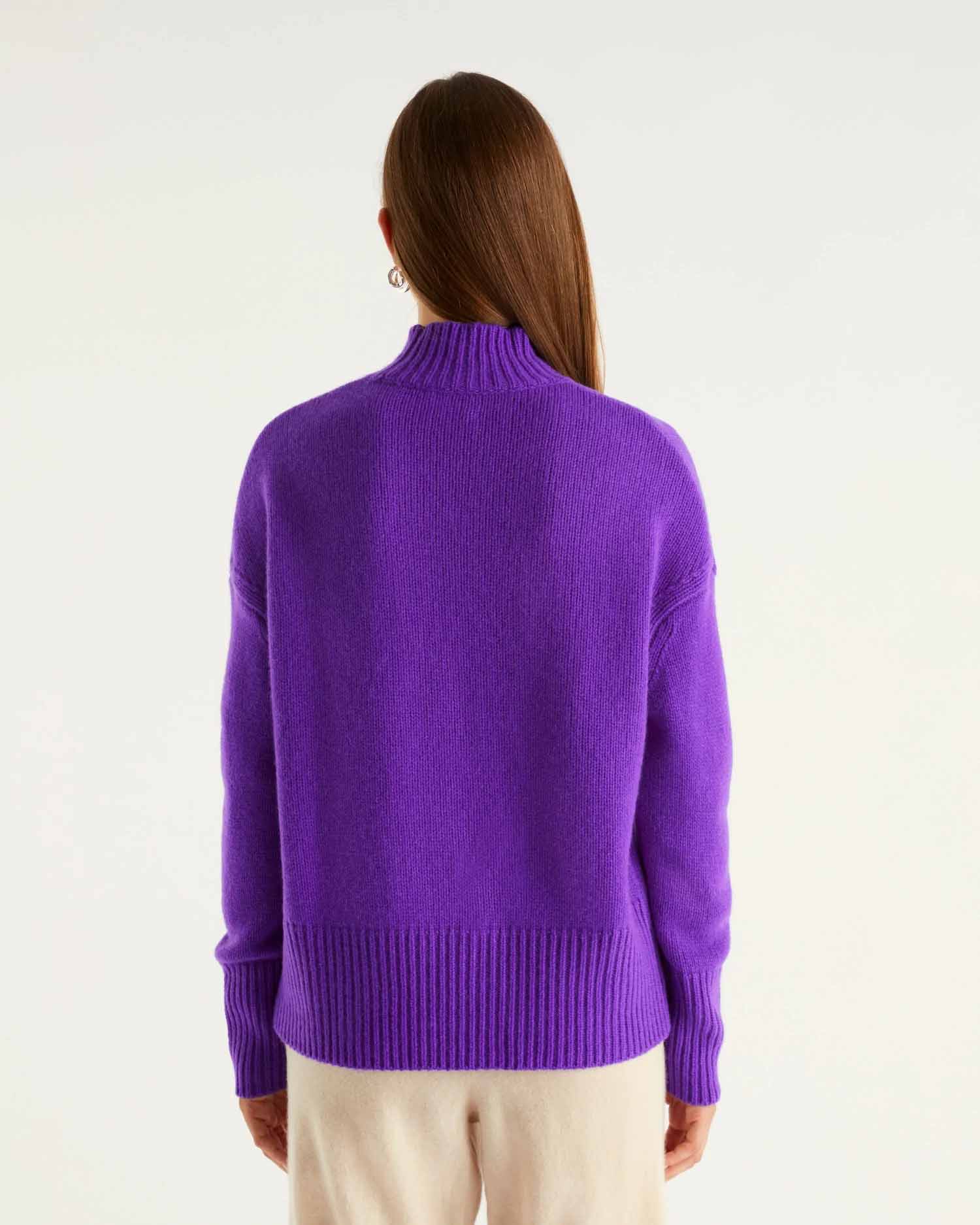 Pull à col montant Maxi Future en cachemire - Neon Purple