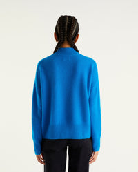 Pull à col montant en cachemire - Power Blue