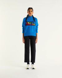 Pull à col montant en cachemire - Power Blue