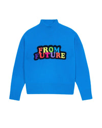 Pull à col montant en cachemire - Power Blue