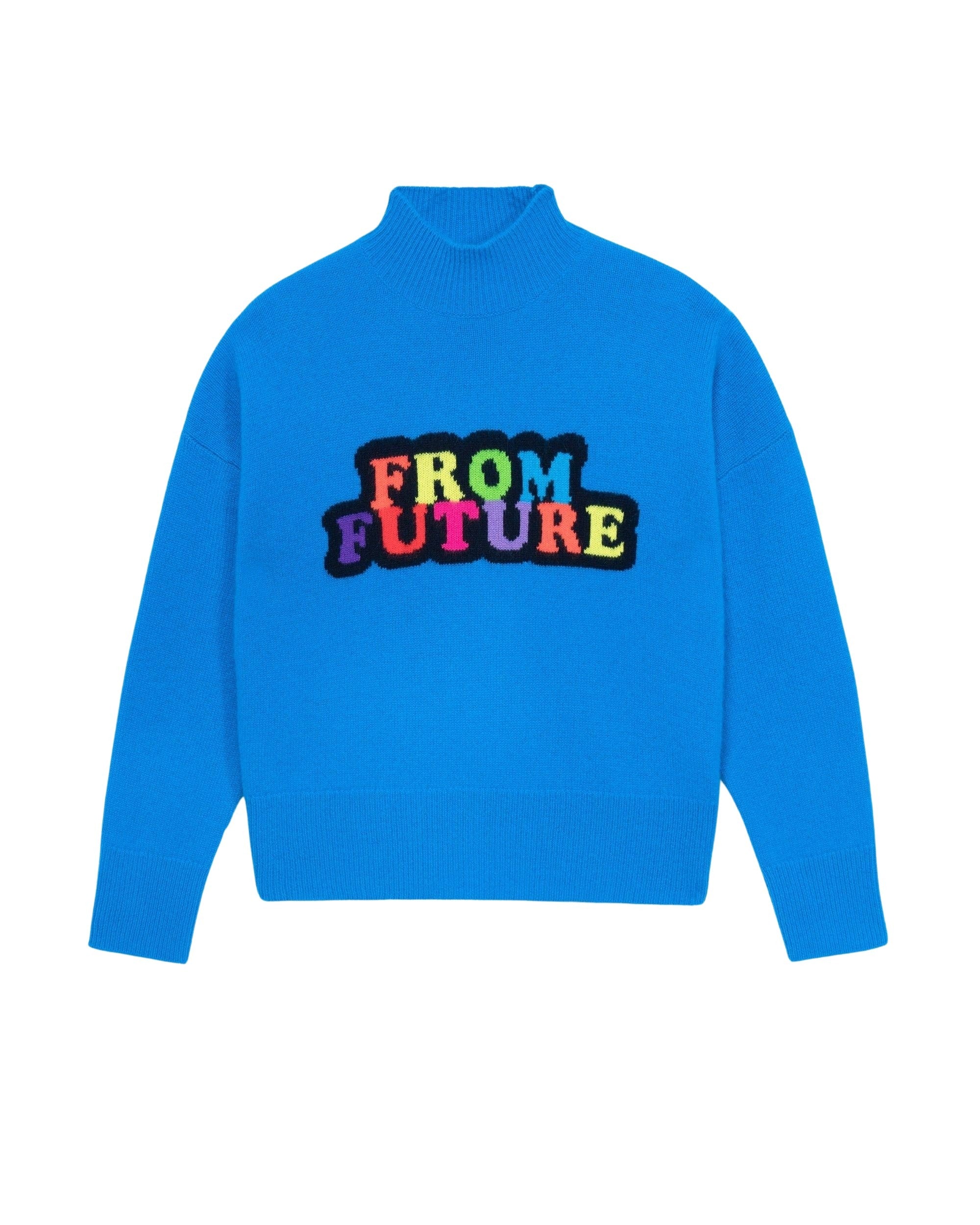 Pull à col montant en cachemire - Power Blue