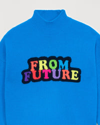 Pull à col montant en cachemire - Power Blue