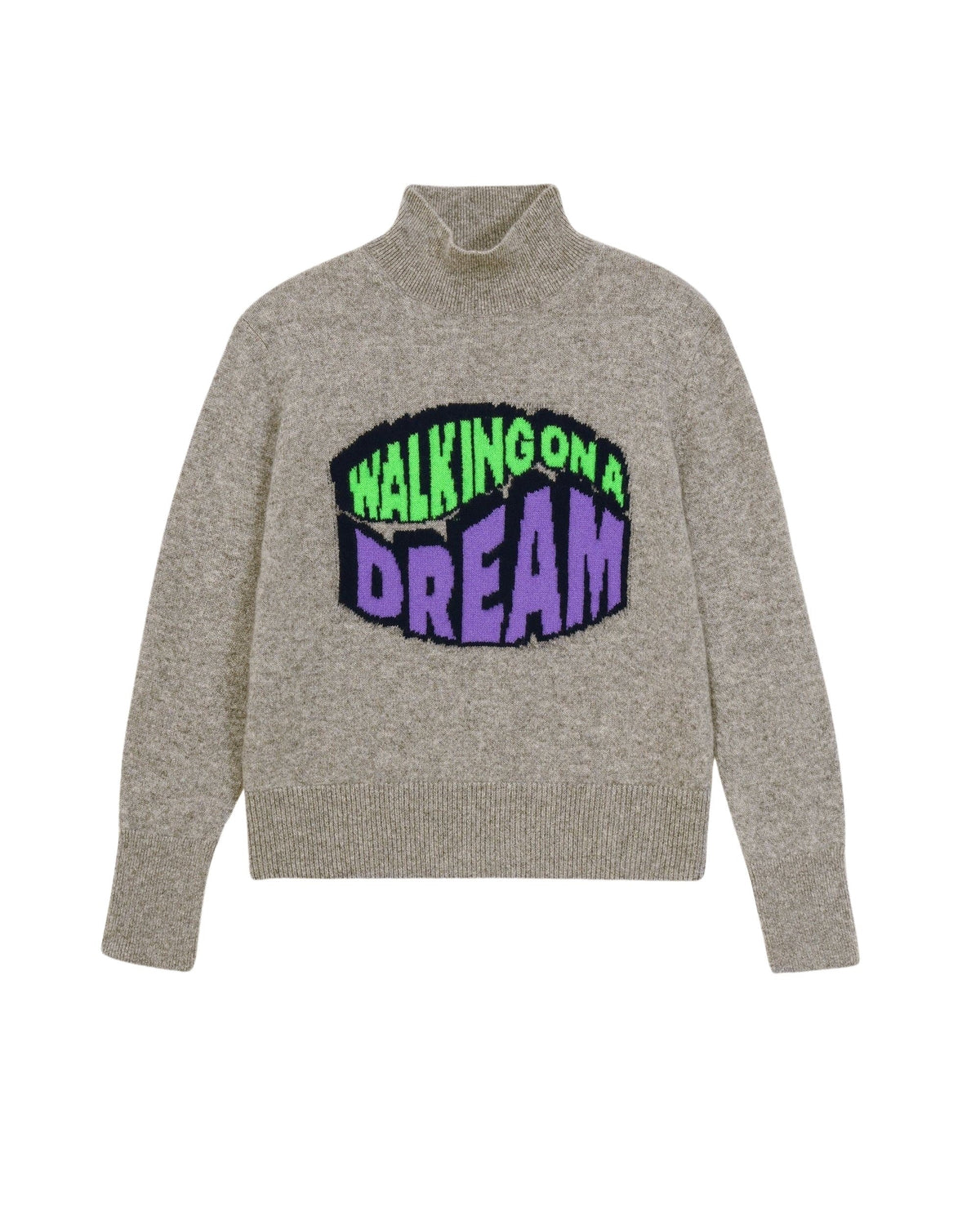 Pull à col montant oversize Walking en cachemire - Dark Heather Gray