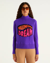 Pull à col montant oversize Walking en cachemire - Dark Heather Gray