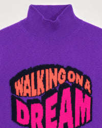 Pull à col montant oversize Walking en cachemire - Neon Purple