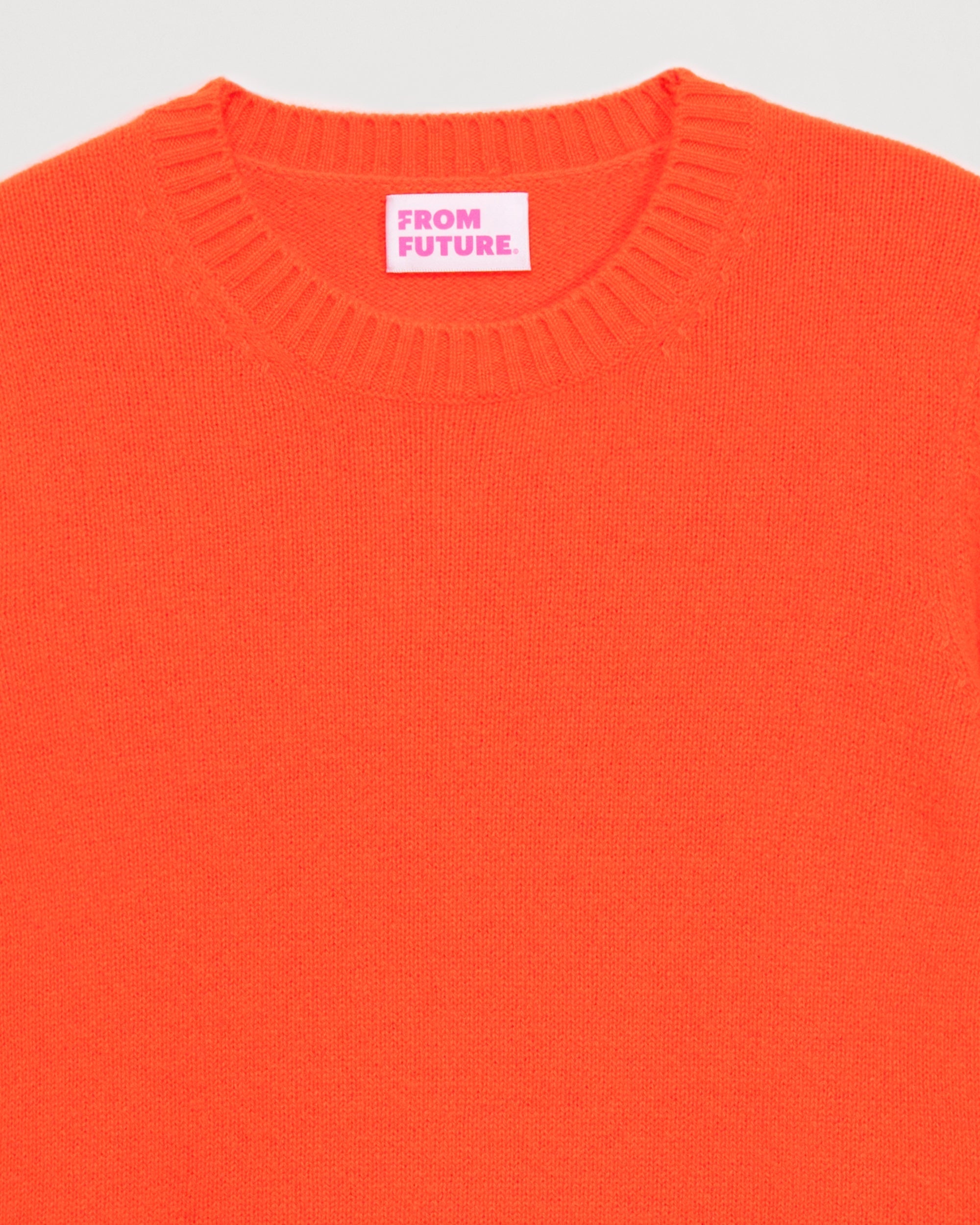Pull à col rond en cachemire - Neon Orange