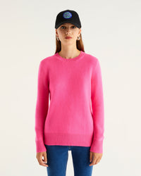 Pull à col rond en cachemire - Neon Orange