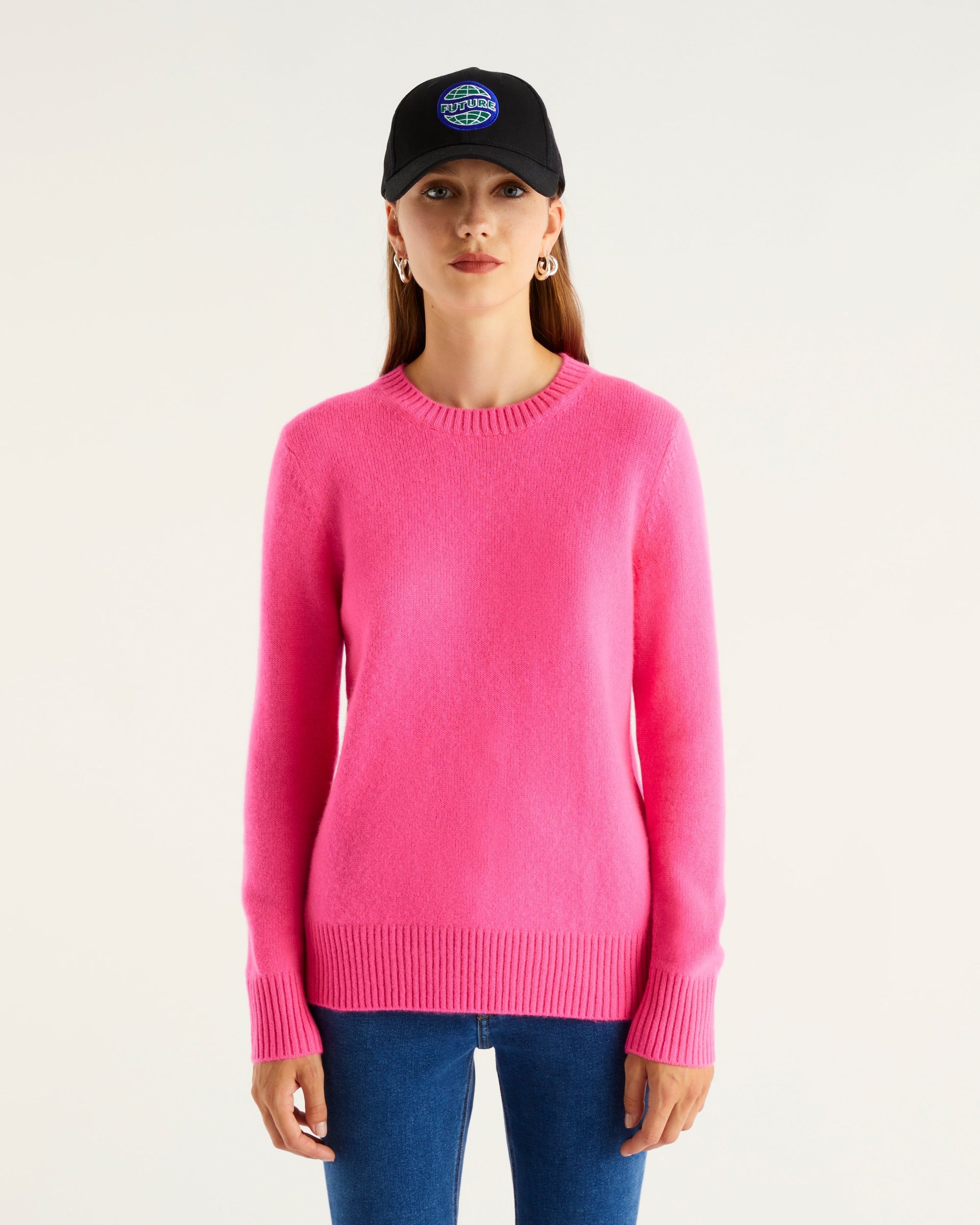 Pull à col rond en cachemire - Neon Orange