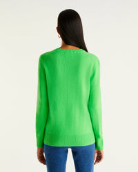 Pull à col rond en cachemire - Neon Green
