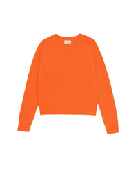 Pull court à col rond en cachemire - Power Orange