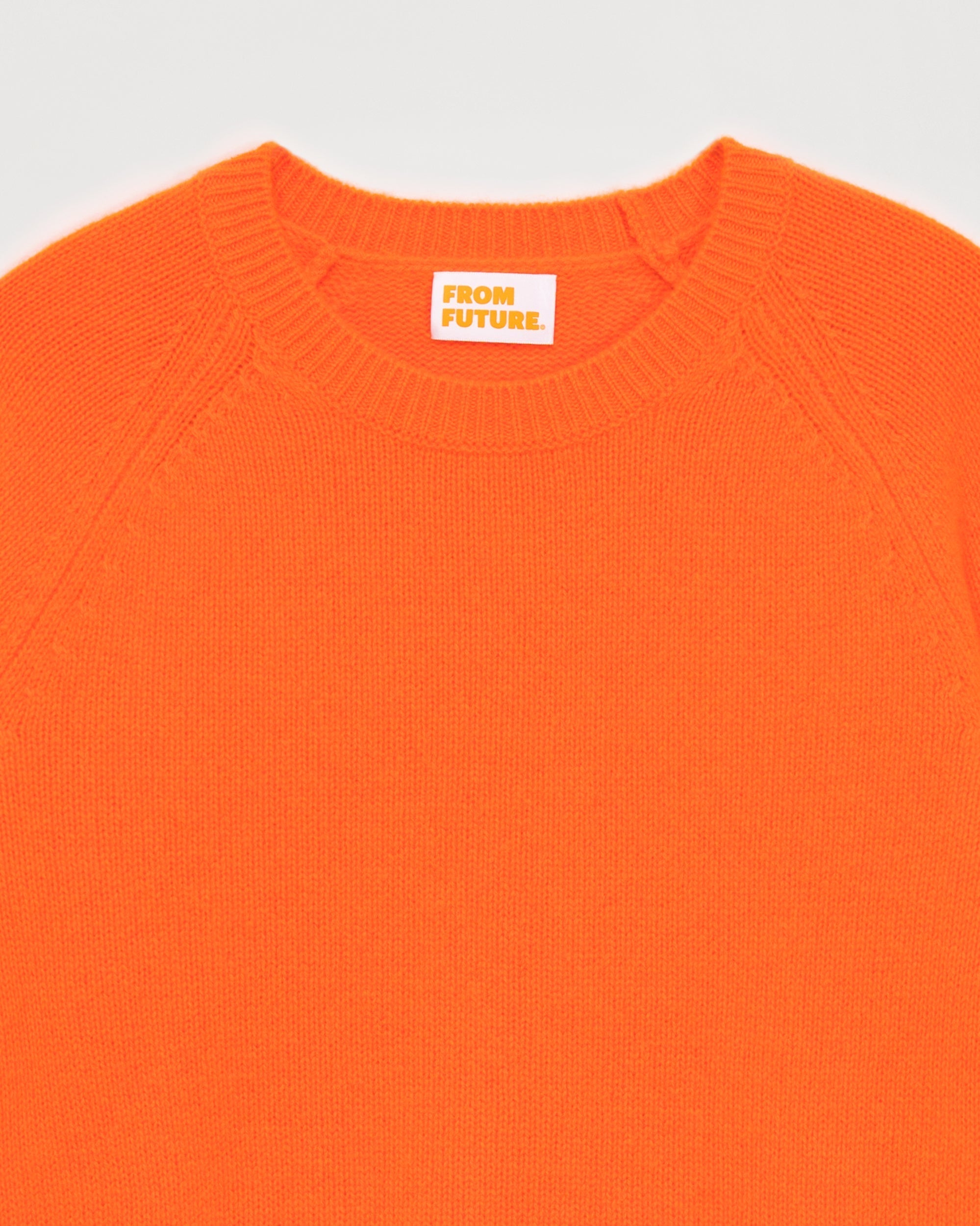 Pull court à col rond en cachemire - Power Orange