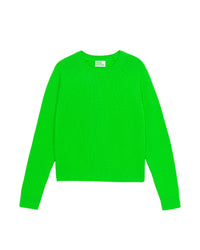 Pull court à col rond en cachemire - Electric Green