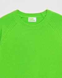 Pull court à col rond en cachemire - Electric Green