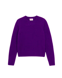 Pull court à col rond court en cachemire - Intense Purple