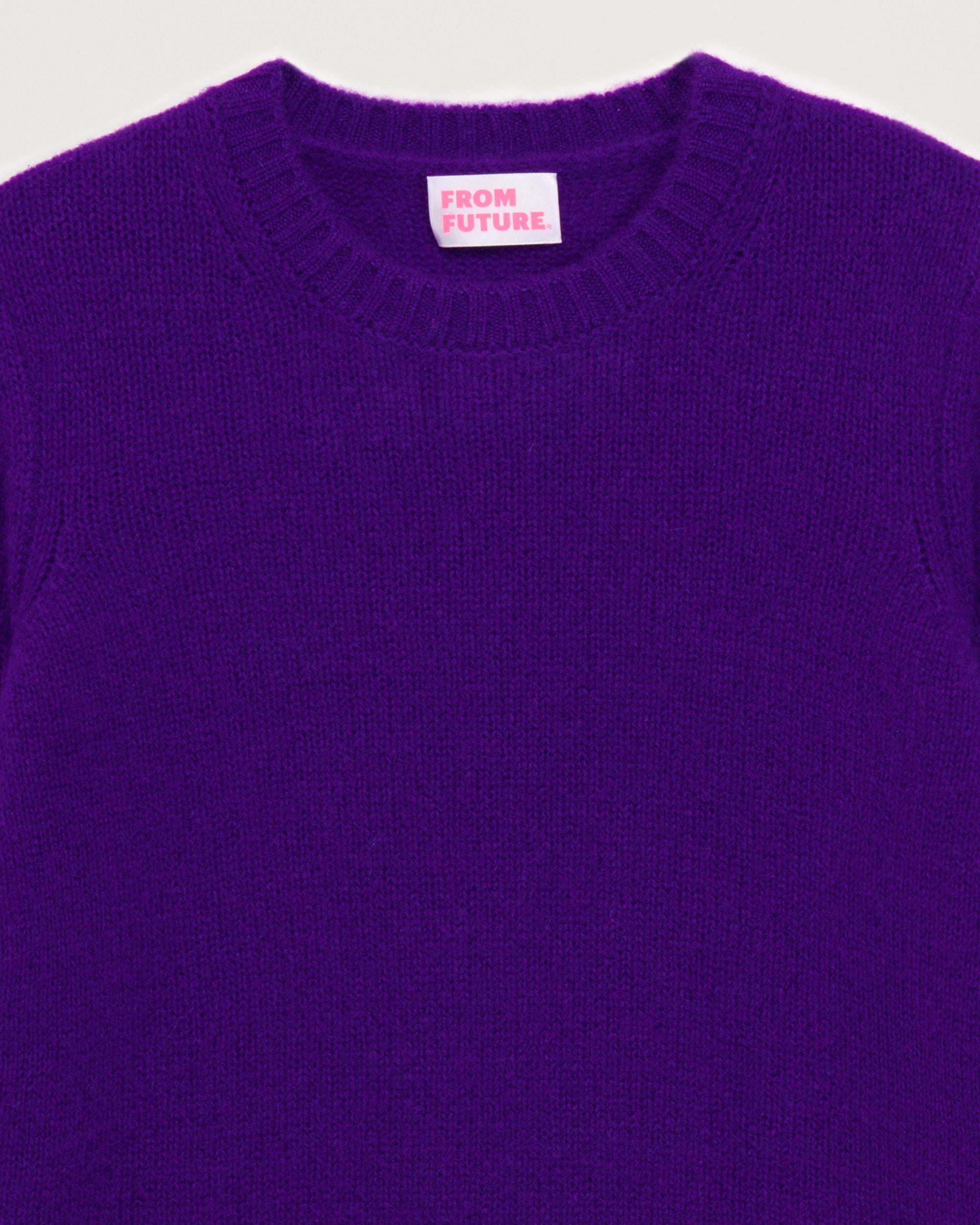 Pull court à col rond court en cachemire - Intense Purple