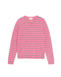 Pull à col rond à rayure en cachemire - Dark Heather Gray