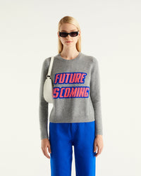Pull à col rond Future is coming en cachemire - Dark Heather Gray