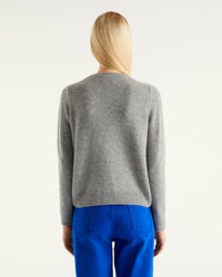 Pull à col rond Future is coming en cachemire - Dark Heather Gray