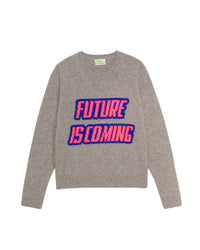 Pull à col rond Future is coming en cachemire - Dark Heather Gray