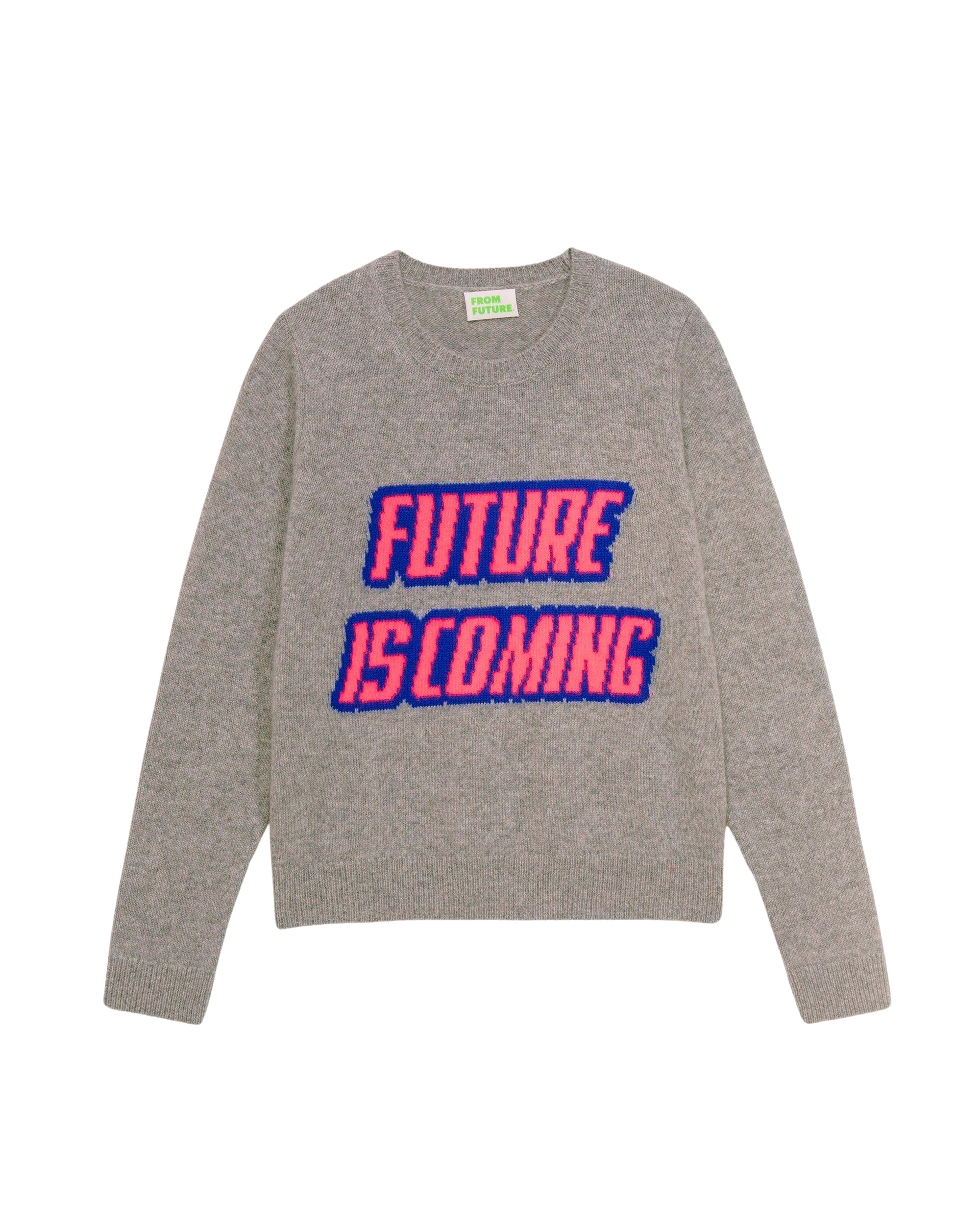Pull à col rond Future is coming en cachemire - Dark Heather Gray