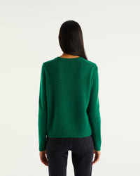 Pull à col rond Future is coming en cachemire - Pine Green