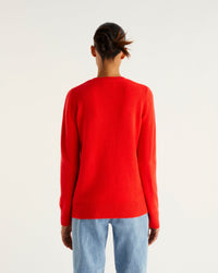 Pull à col rond Love in translation en cachemire - Bright Red