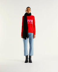 Pull à col rond Love in translation en cachemire - Bright Red