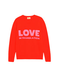 Pull à col rond Love in translation en cachemire - Bright Red