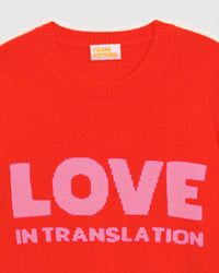 Pull à col rond Love in translation en cachemire - Bright Red