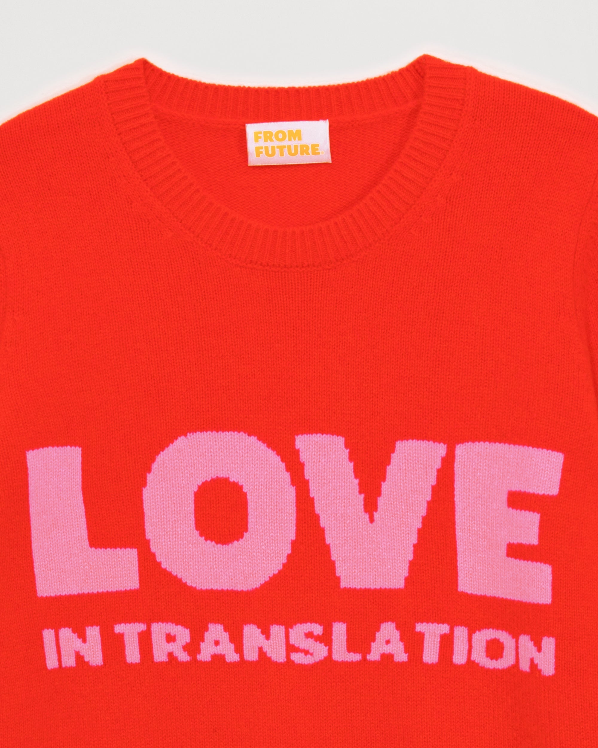 Pull à col rond Love in translation en cachemire - Bright Red