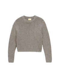 Pull court à col rond en cachemire - Dark Heather Gray