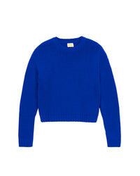 Pull court à col rond en cachemire - Pop Blue