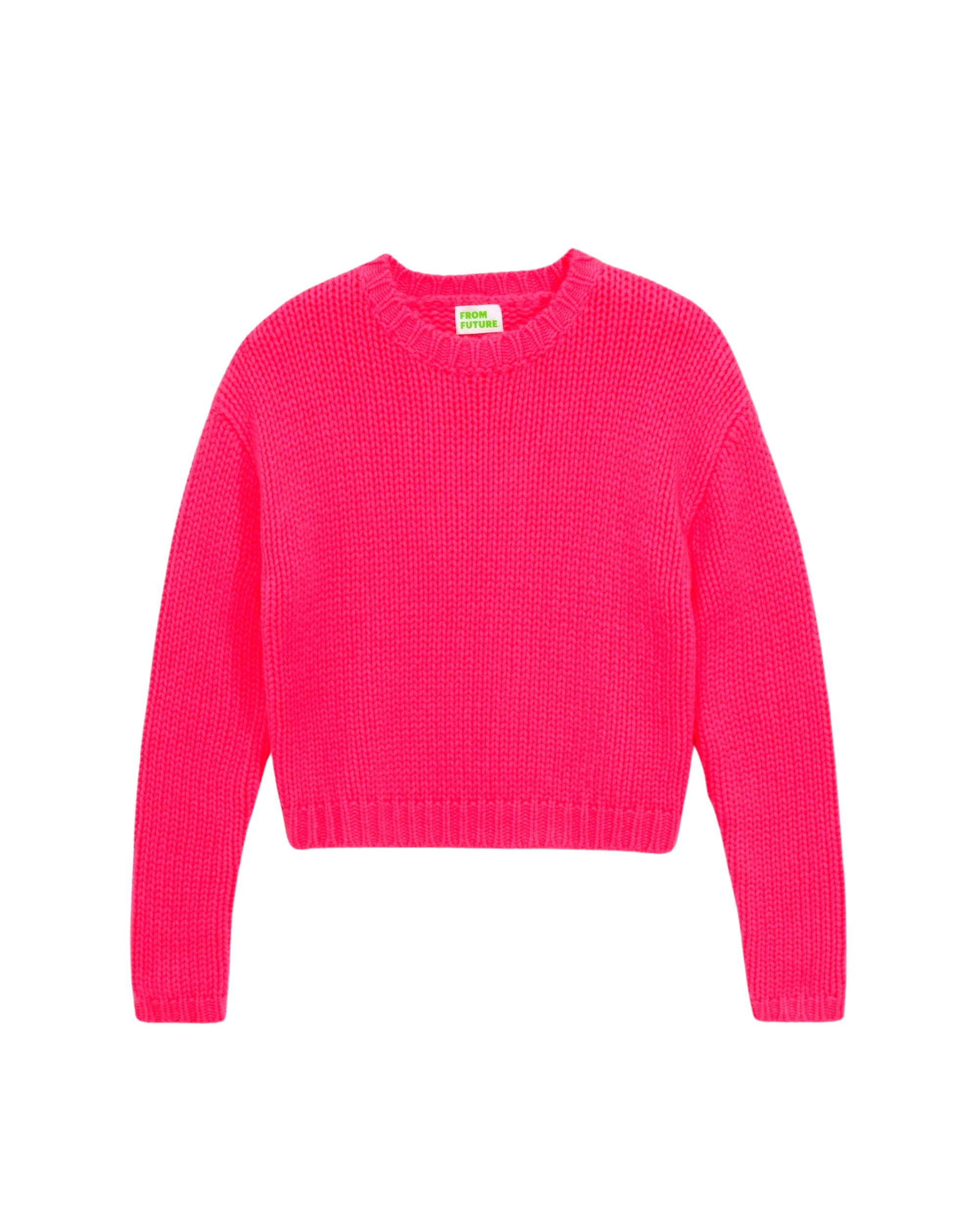 Pull court à col rond en cachemire - Winter Fuchsia