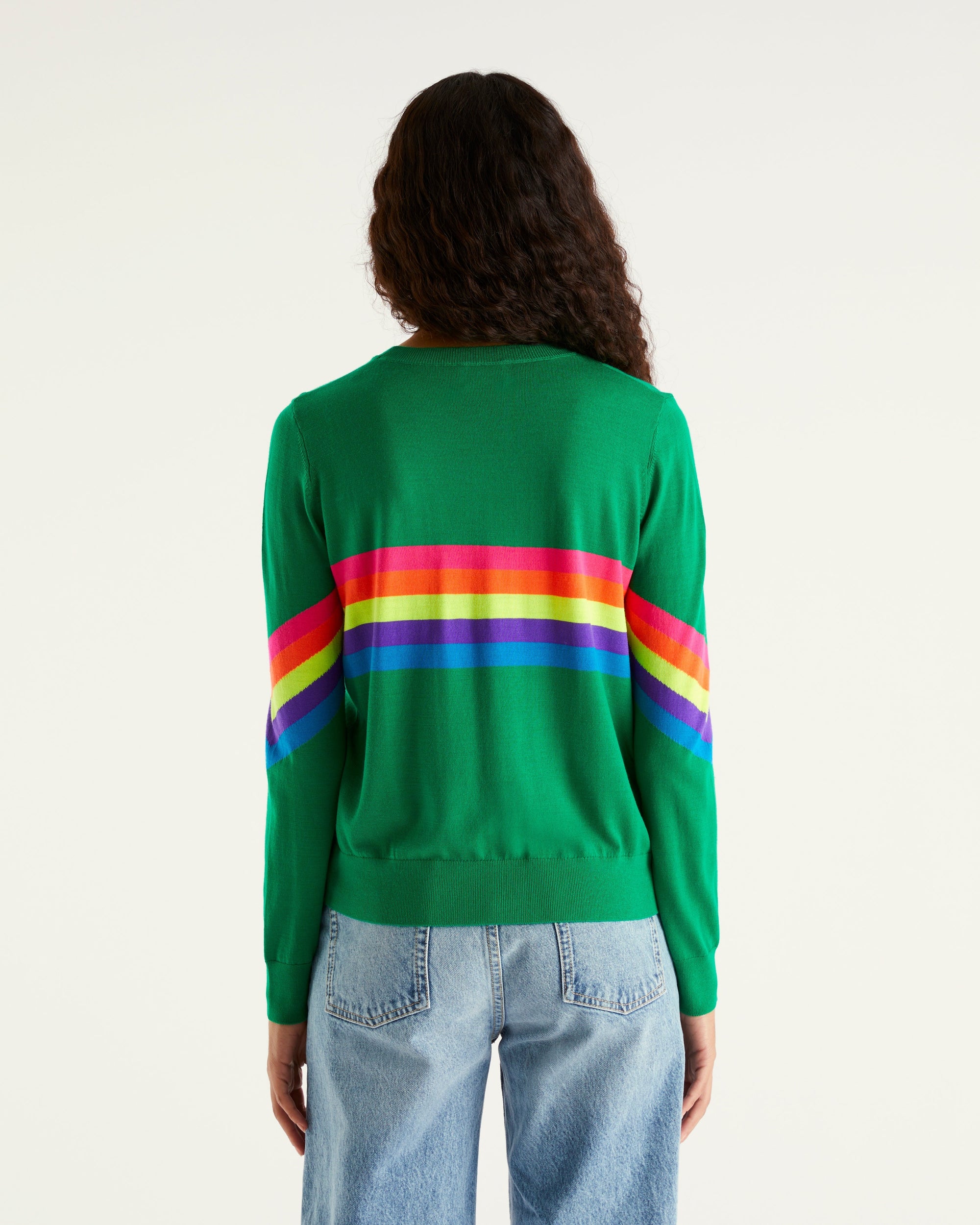 Pull à col rond Future en laine mérinos - Grass Green