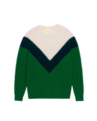 Pull à col montant maille perlée tric en cachemire - Pine Green