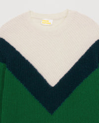 Pull à col montant maille perlée tric en cachemire - Pine Green