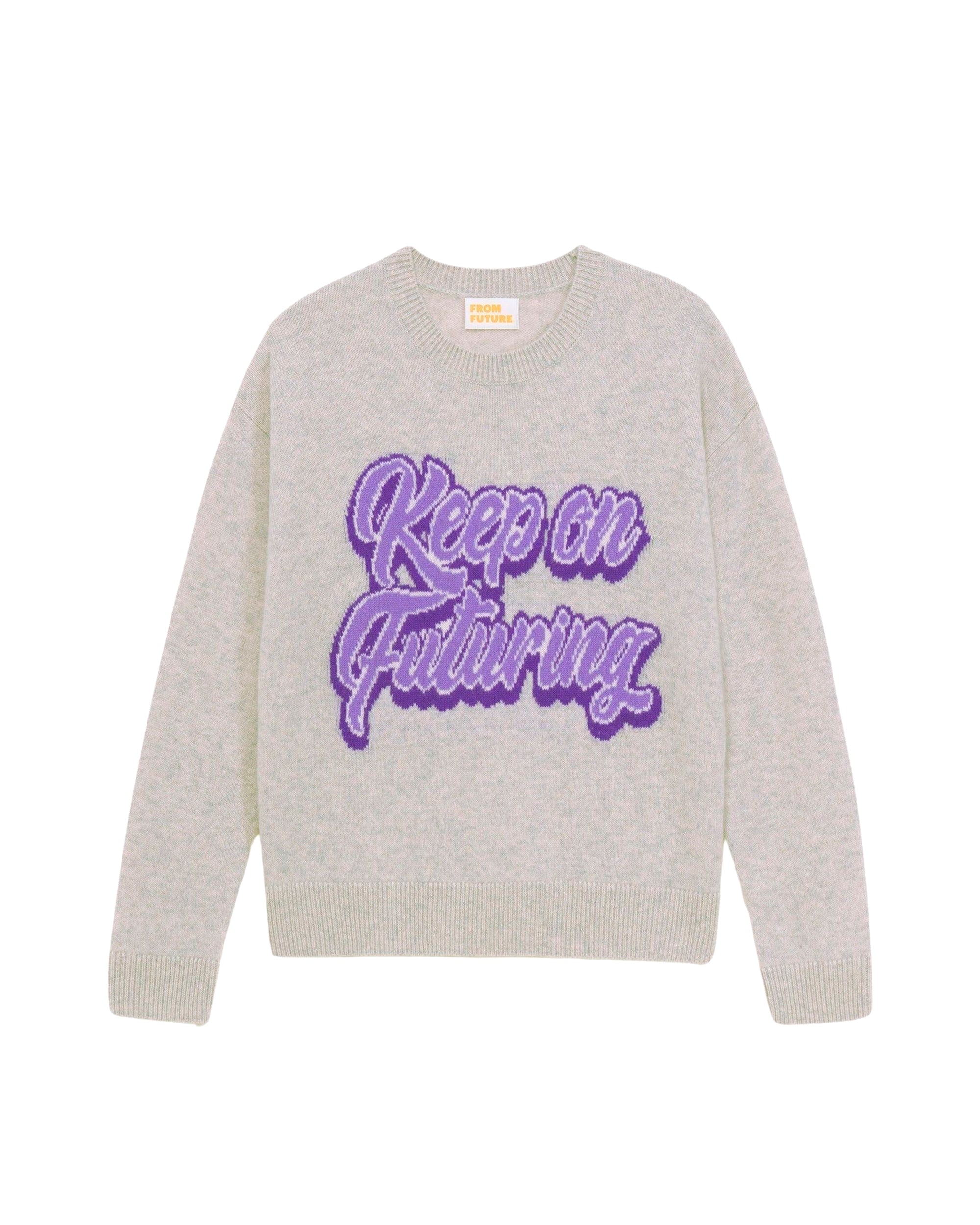 Pull à col rond Keep On Futuring en cachemire - Light Heather Gray