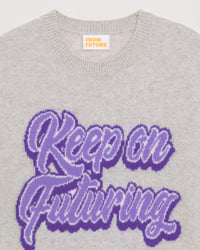 Pull à col rond Keep On Futuring en cachemire - Light Heather Gray