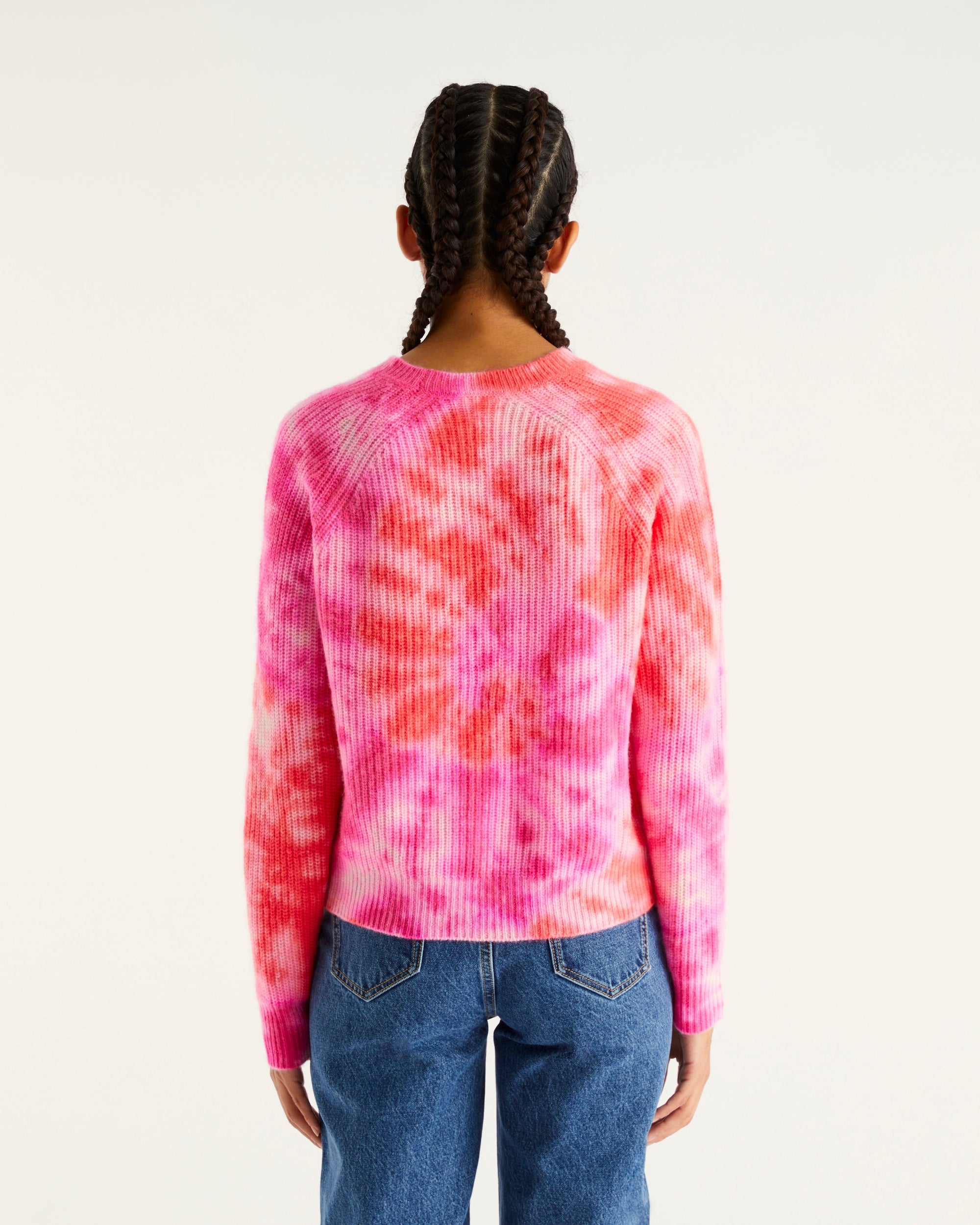 Pull à col rond tie & dye from future en cachemire - Tie & Dye Pink