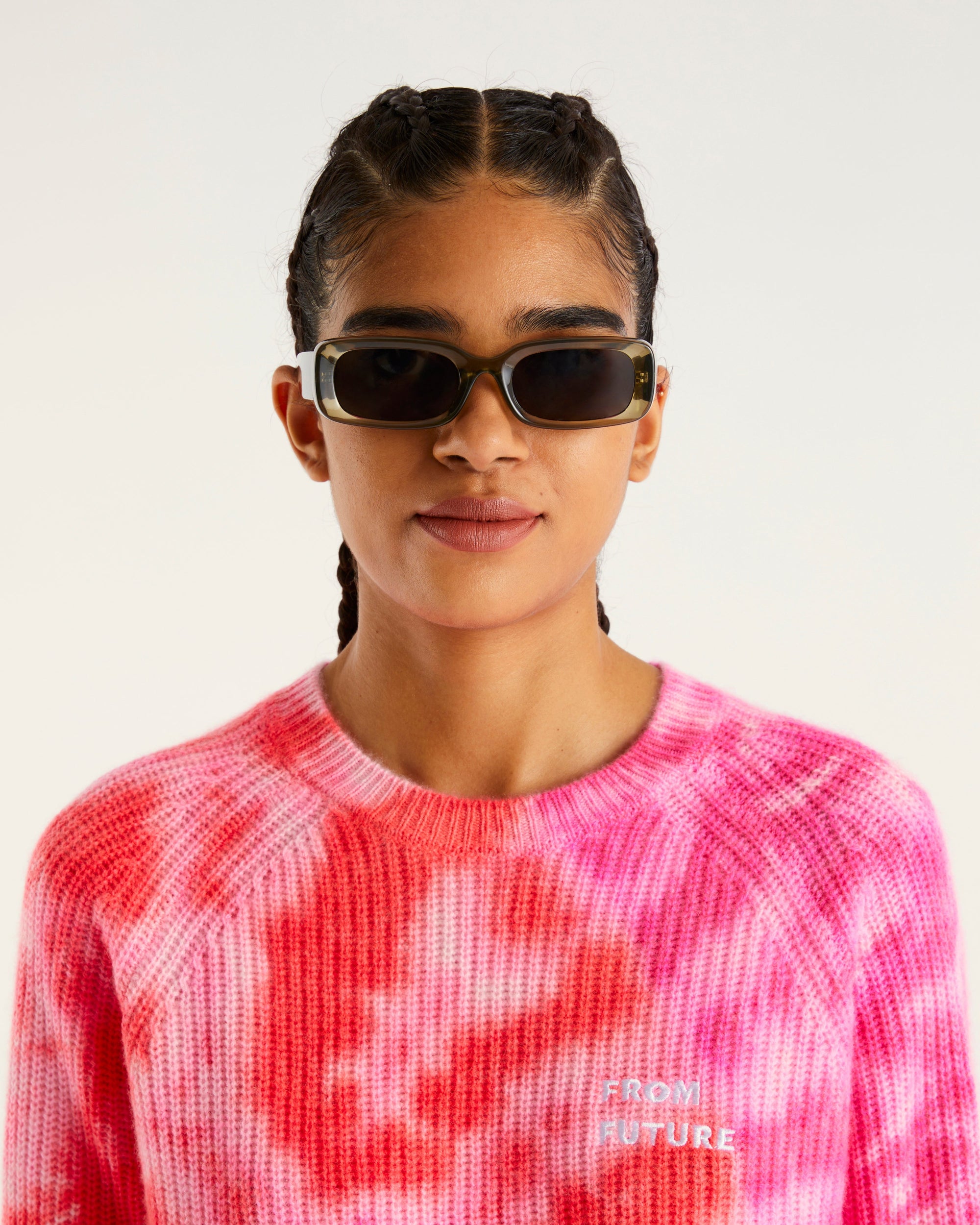 Pull à col rond tie & dye from future en cachemire - Tie & Dye Pink