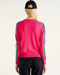 Pull à col rond en laine mérinos - Neon Orange