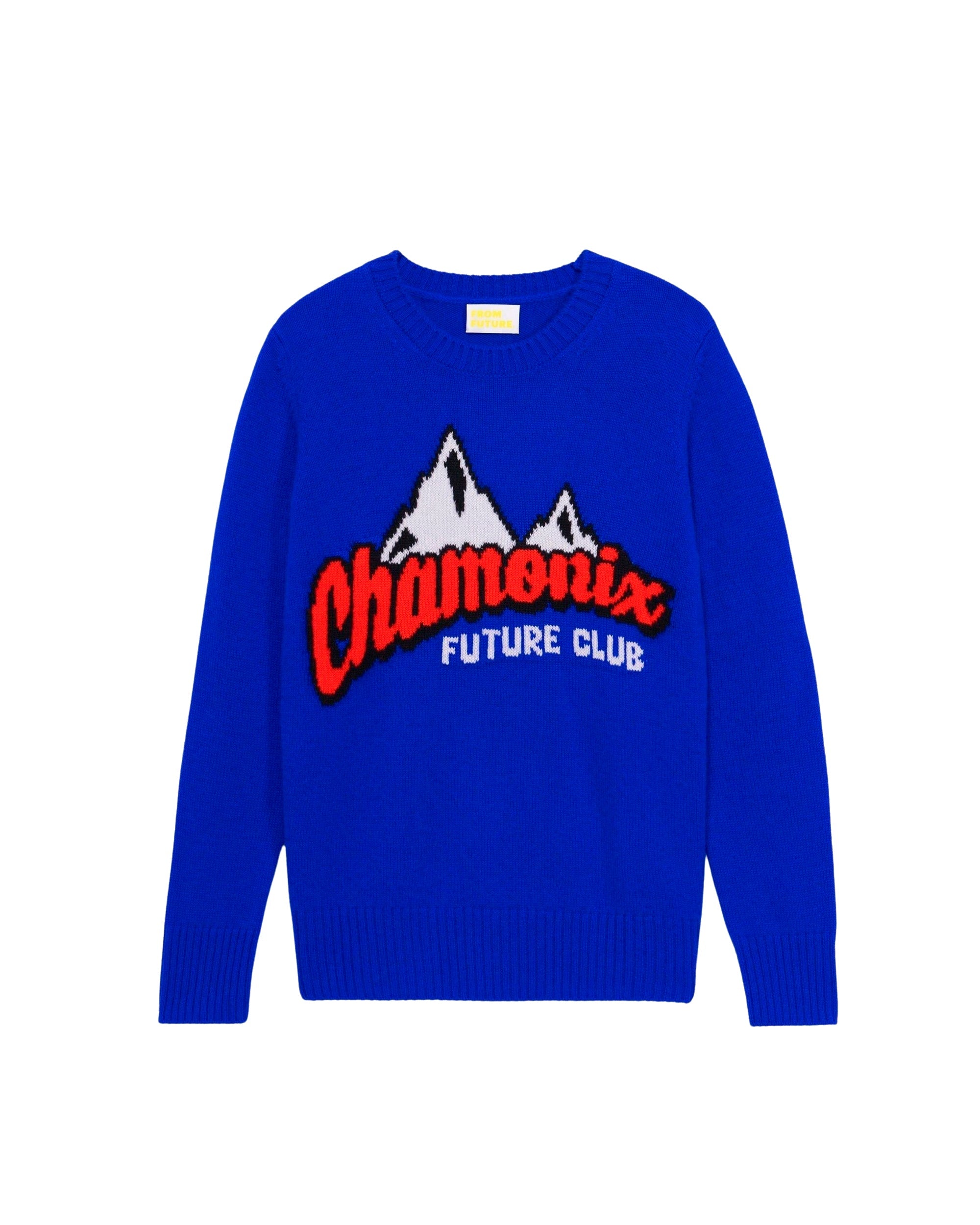 Pull à col rond Chamonix future club en cachemire - Pop Blue