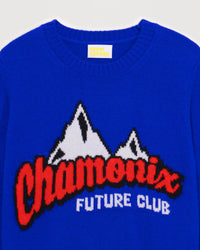 Pull à col rond Chamonix future club en cachemire - Pop Blue