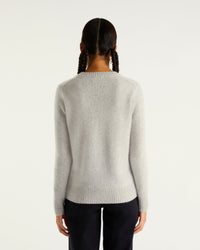 Pull à col rond Val d'isere snow club en cachemire - Light Heather Gray