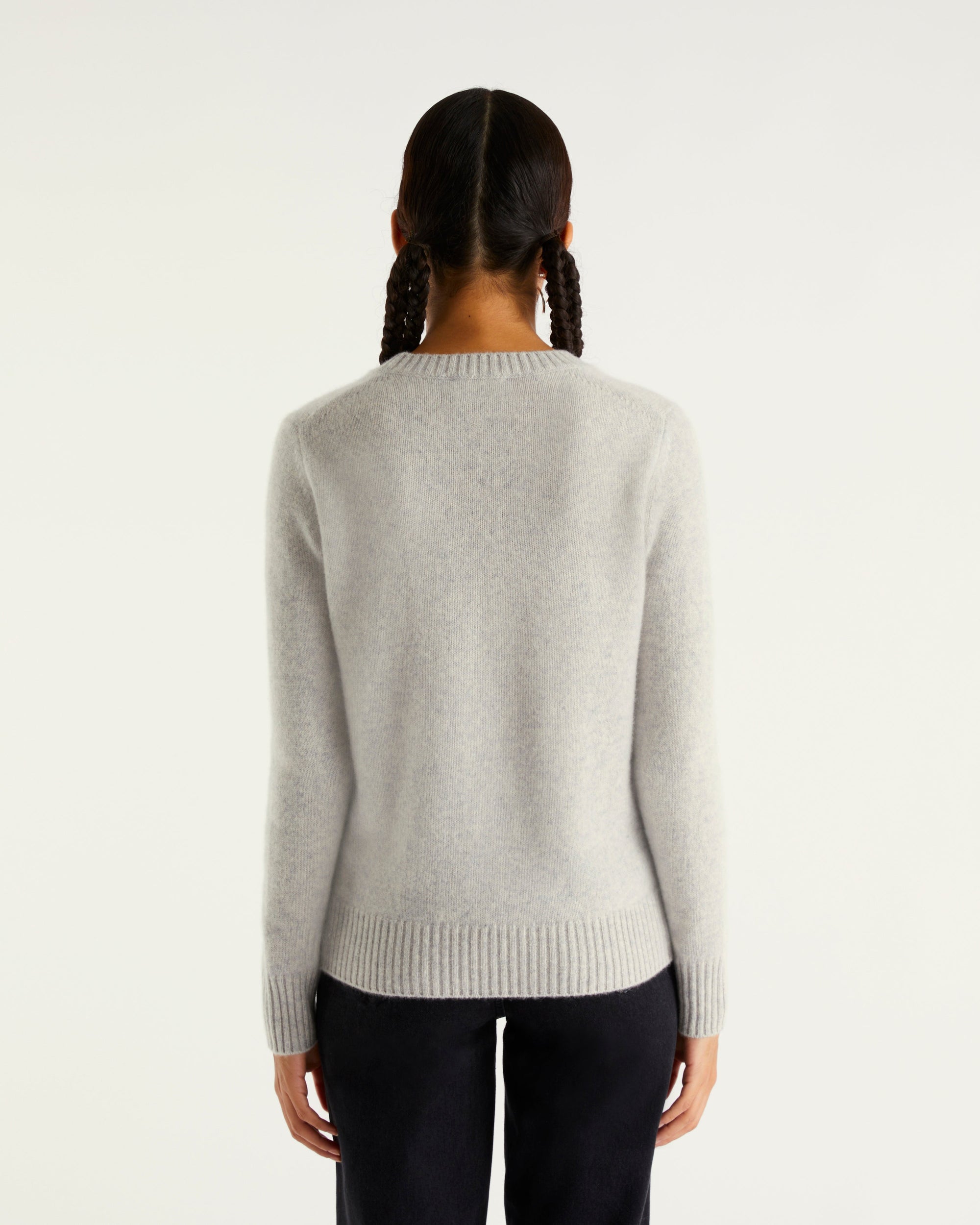 Pull à col rond Val d'isere snow club en cachemire - Light Heather Gray